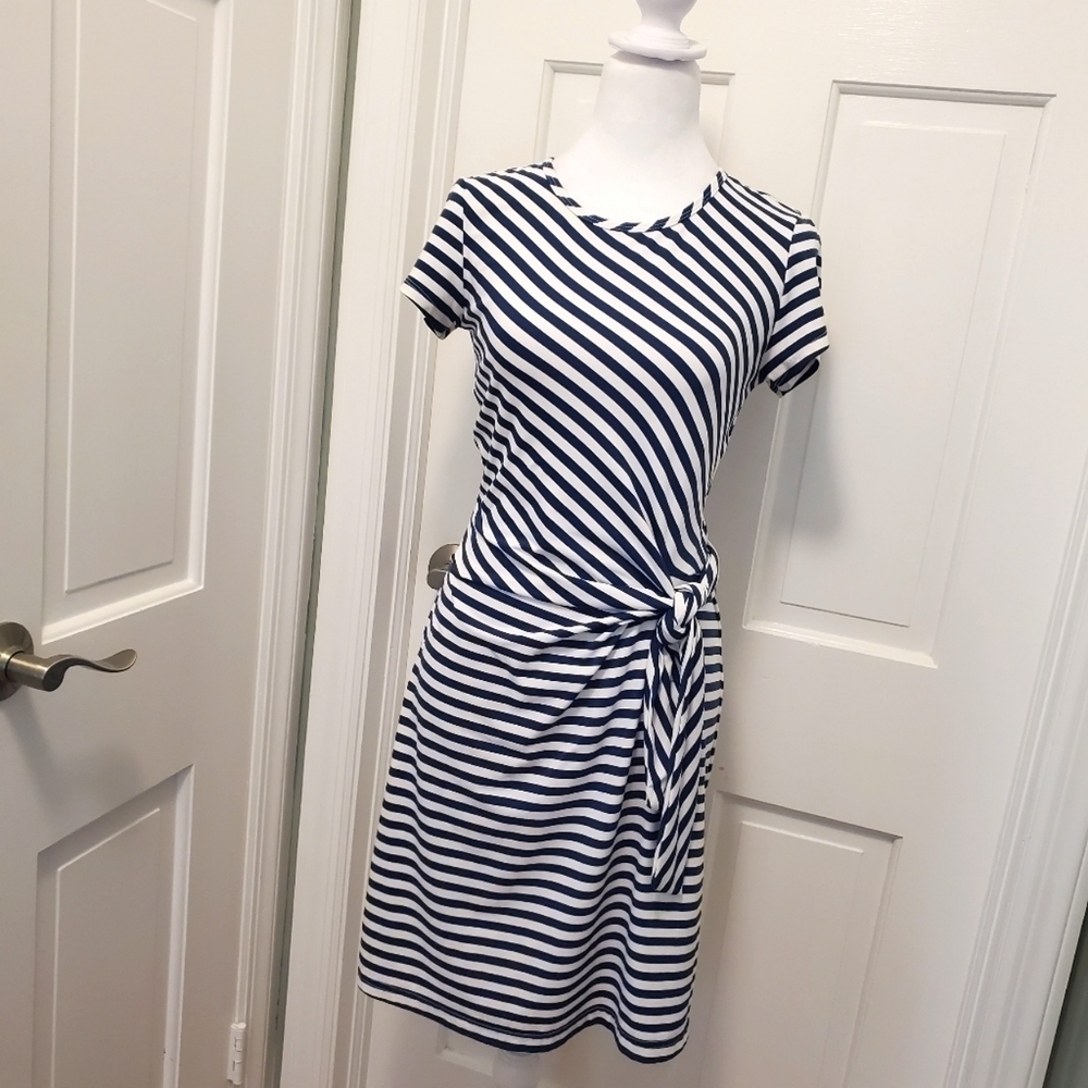 J. Mclaughlin Bangle Stripe Elora Dress BLUE/WHITE Size XS